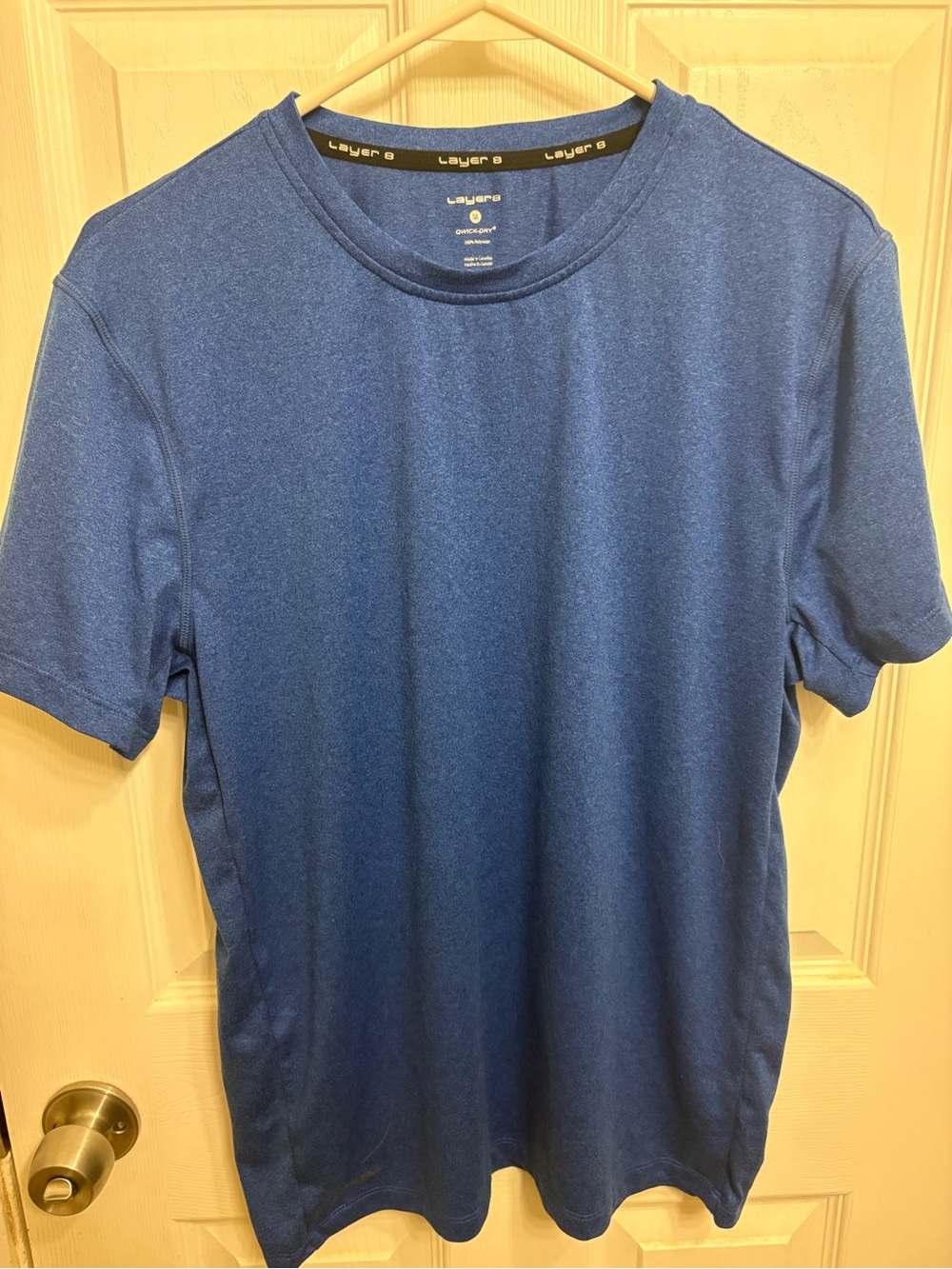 Layer 8 Men's Heathered Navy Short Sleeve Performance Tee